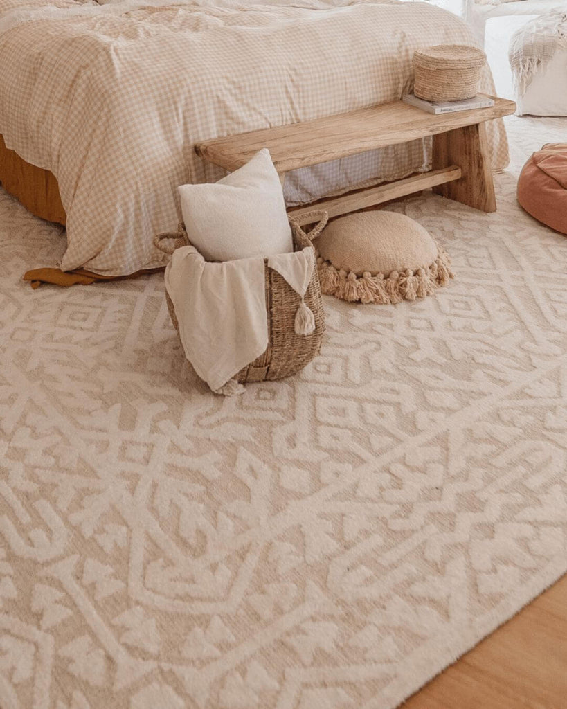 Josephine Ivory and Cream Tribal Transitional Rug