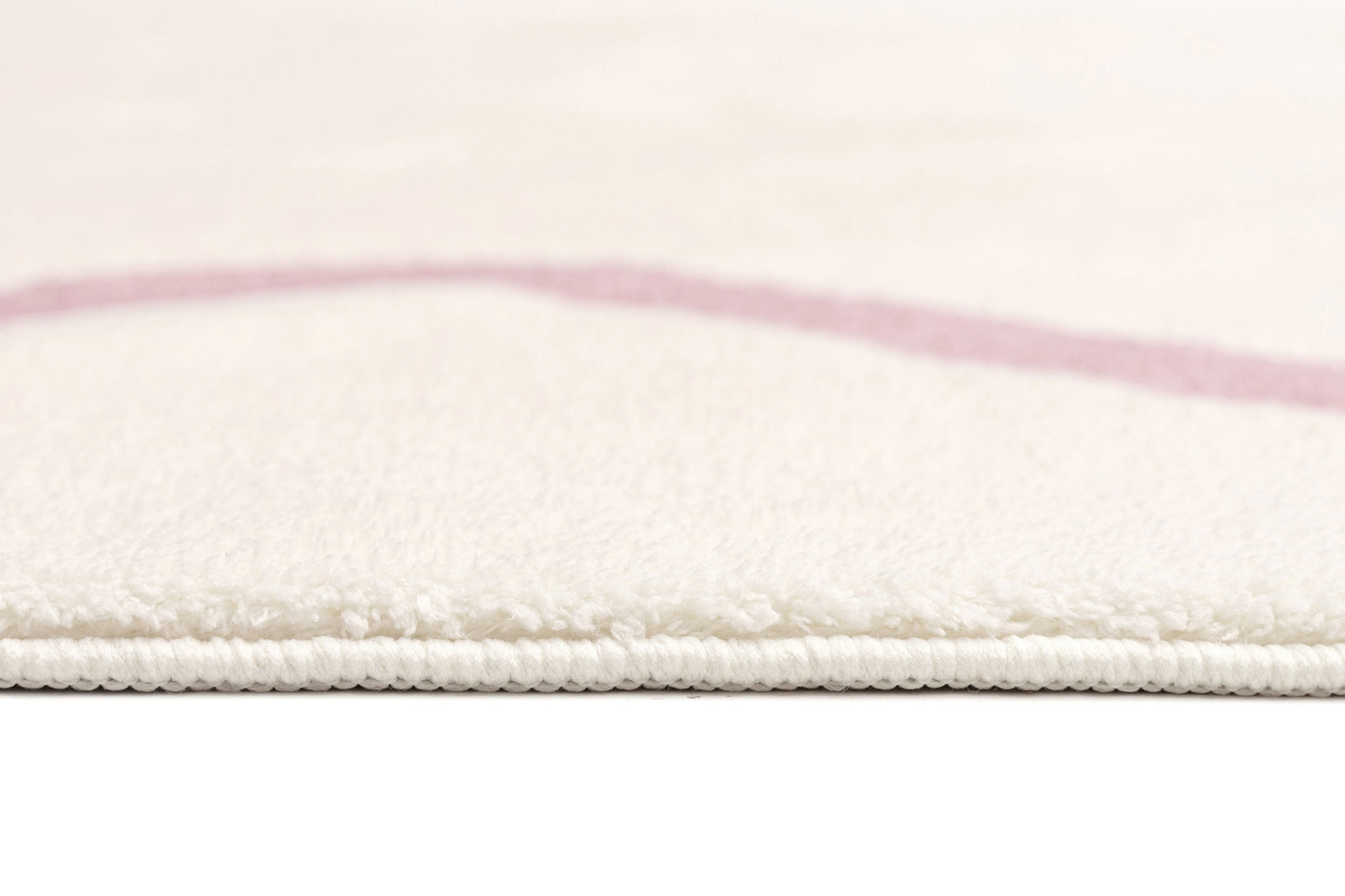 Juliana Pink and Cream Wiggle Bordered Washable Rug