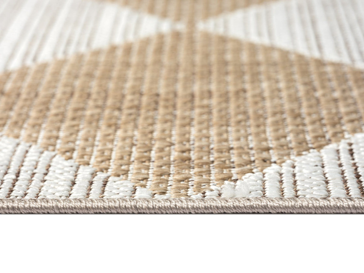 Kalei Brown and Ivory Checkered Flatweave Indoor Outdoor Rug