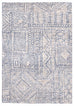 Karmen Blue and Ivory Geometric Patterned Rug
