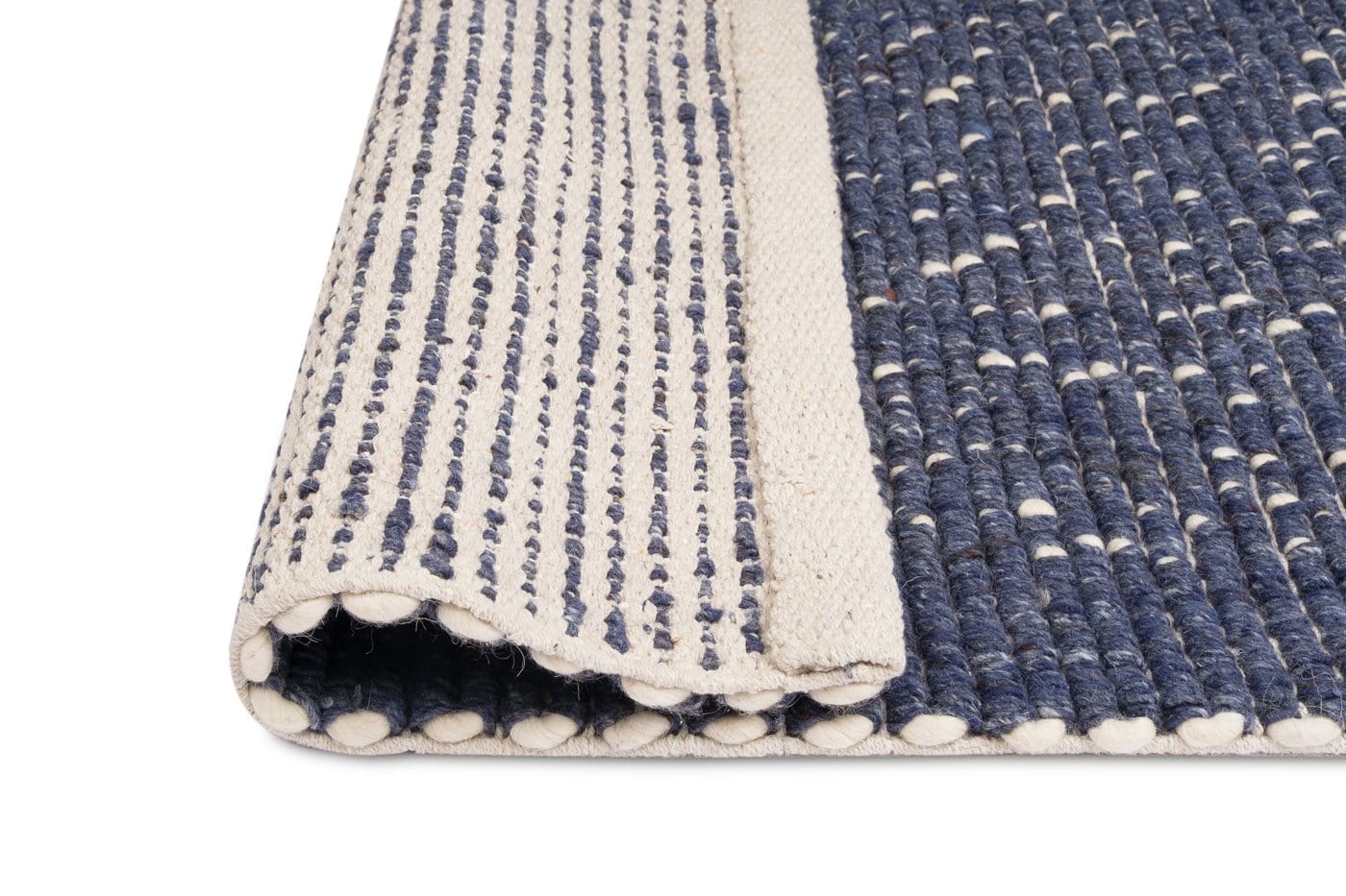 Kendra Navy Blue and Ivory Wool Rug