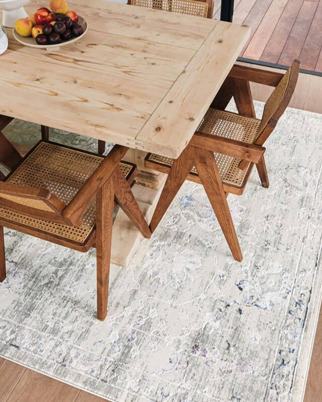 Kimora Cream And Grey Lustrous Transitional Rug