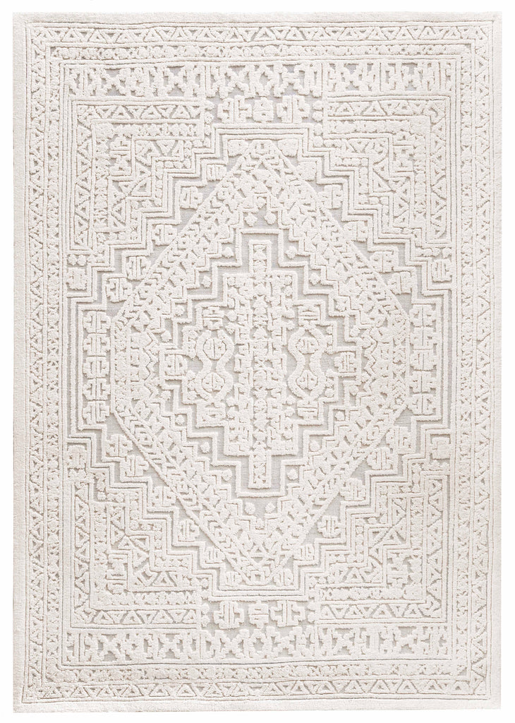 Kirrily Blue Grey and Ivory Textured Tribal Rug