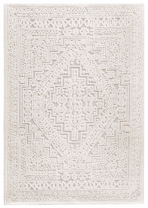 Kirrily Blue Grey and Ivory Textured Tribal Rug