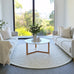 Larvic Ivory Chunky Wool Round Rug