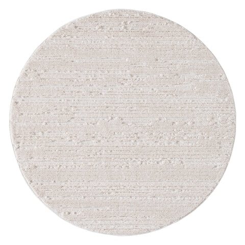 Leilani Ivory Cream Textured Round Rug
