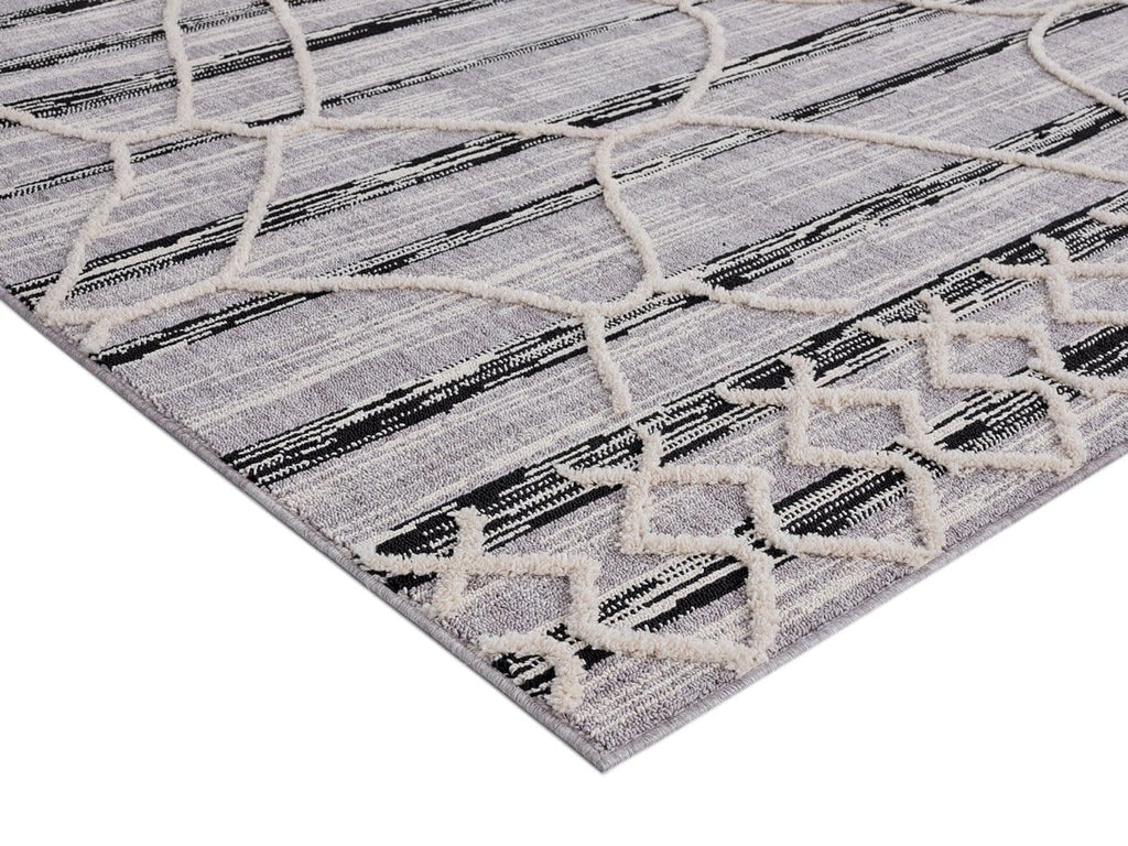 Lena Grey Black Runner Rug