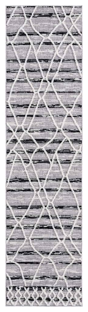 Lena Grey Black Runner Rug
