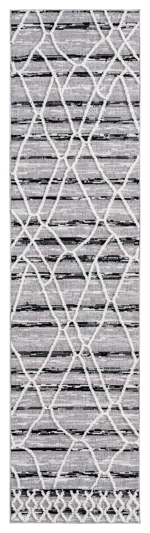 Lena Grey Black Runner Rug