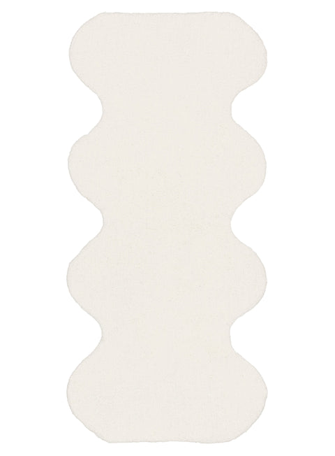 Lianna Cream Scallop Washable Bath Mat