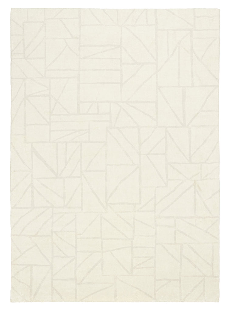 Luca Grey Cream Geometric Washable Rug