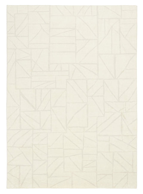 Luca Grey Cream Geometric Washable Rug