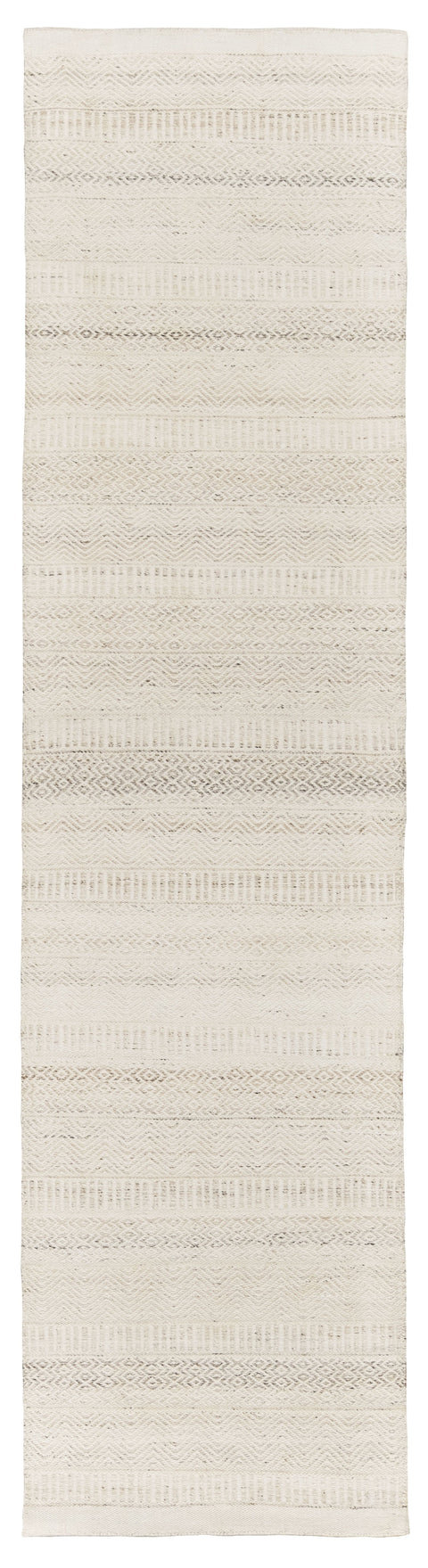 Lucinda Cream and Beige Indoor Outdoor PET Runner Rug