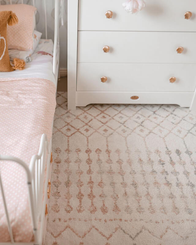 Maggie Pink and Grey Tribal Diamond Rug