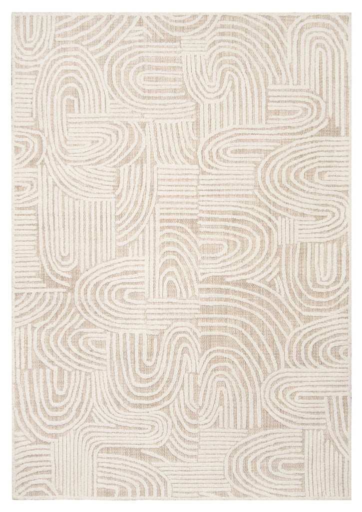 Maisie Cream and Ivory Textured Tribal Rug