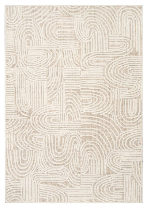 Maisie Cream and Ivory Textured Tribal Rug
