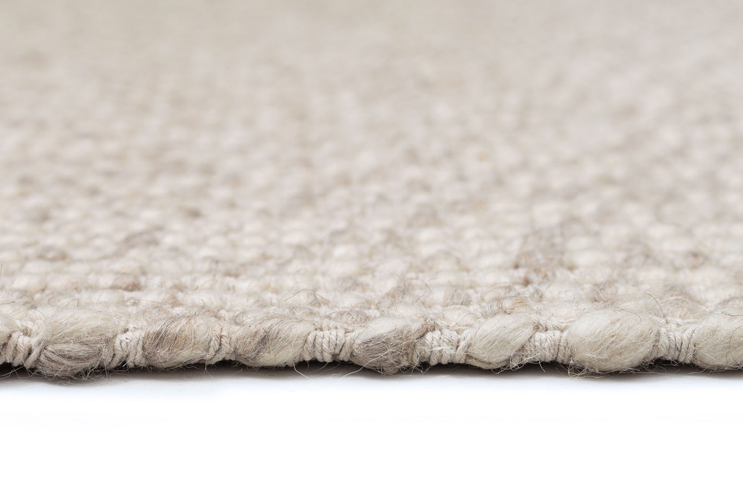 Mallory Marbled Cream and Grey Chunky Wool Round Rug