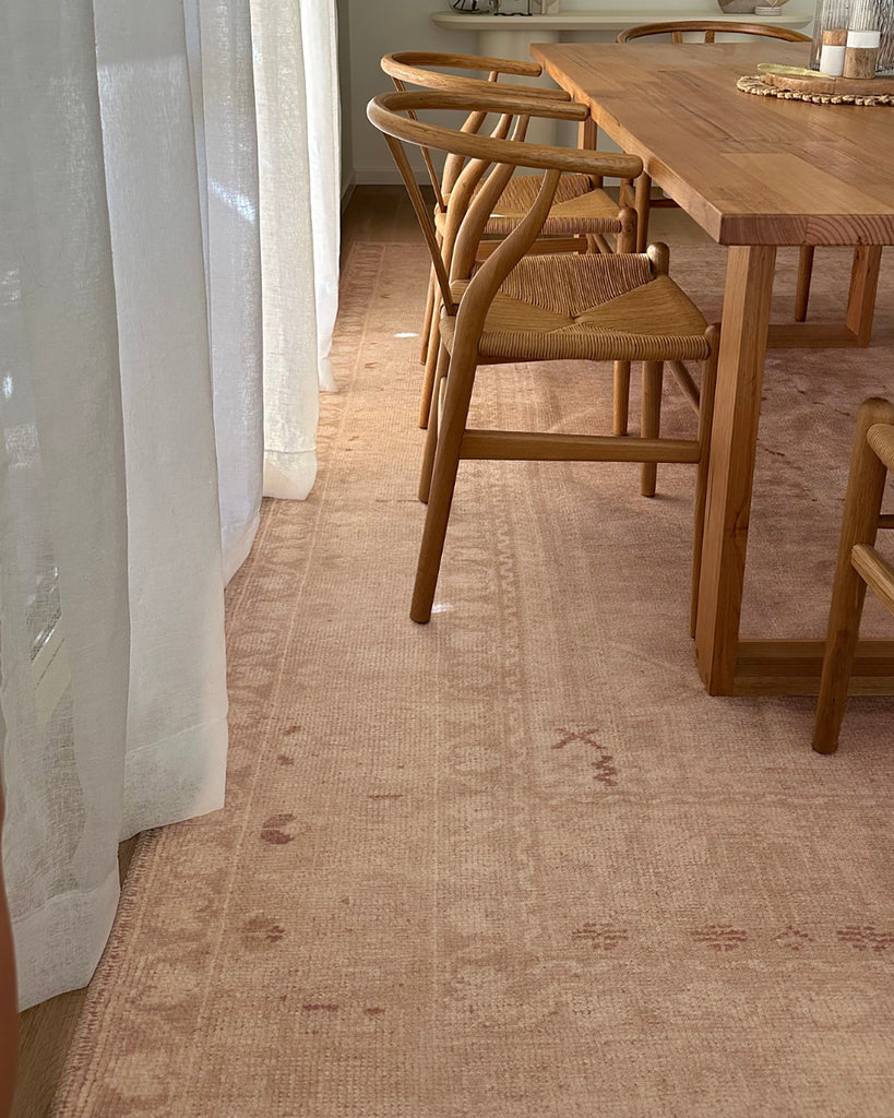 Mariana Cream and Peach Medallion Washable Rug