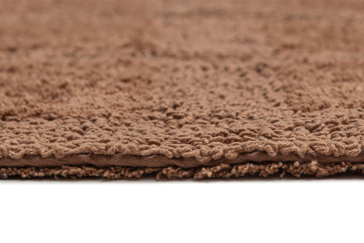 Marina Caramel Grid Cotton Bath Mat