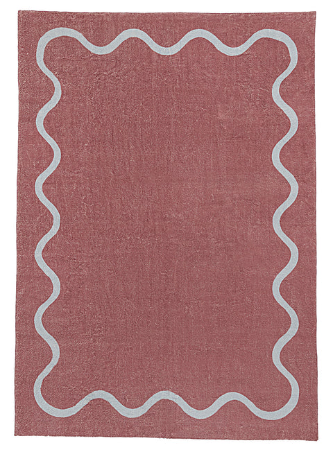 Maud Purple and Blue Wiggle Bordered Washable Rug