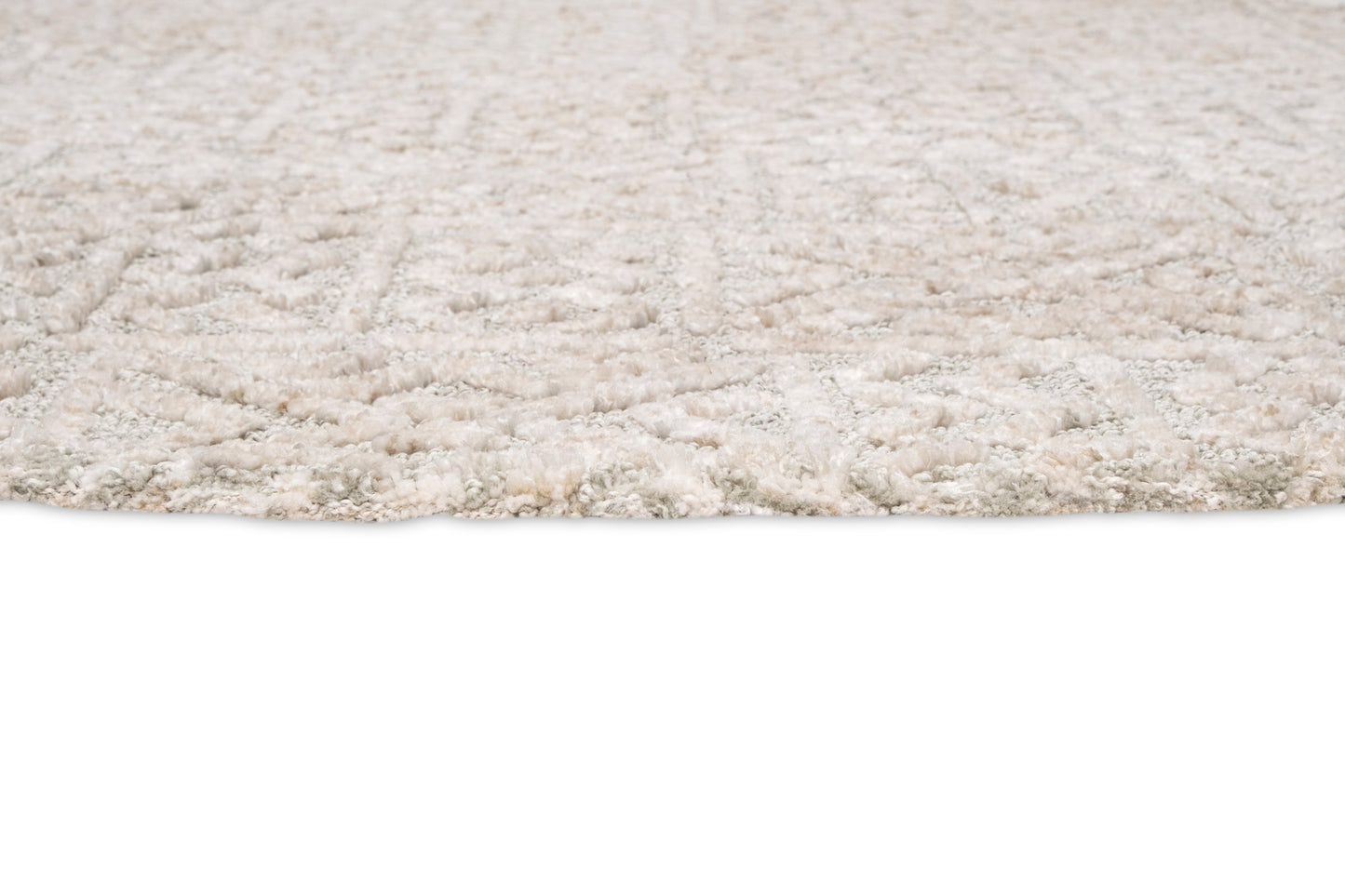 Melia Grey and Ivory Tribal Textured Round Rug