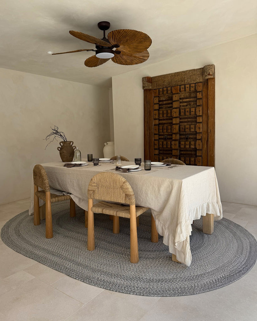 Mika Grey Braided Flatweave Indoor Outdoor Oval Rug