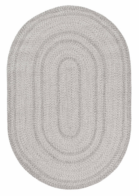 Mika Grey Braided Flatweave Indoor Outdoor Oval Rug