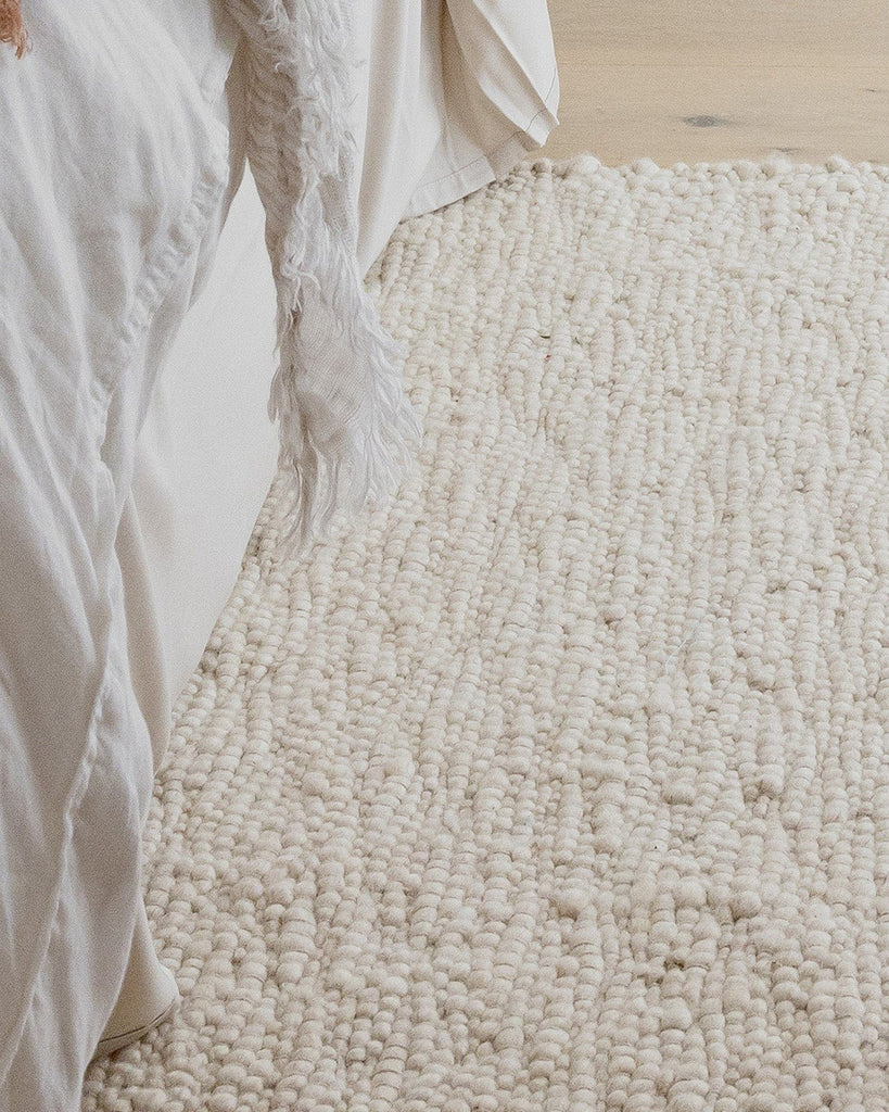 Monti Cream Textured Handmade Wool Rug