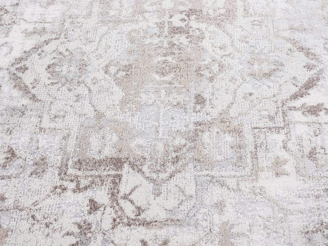 Morgan Beige and Brown Transitional Distressed Medallion Rug