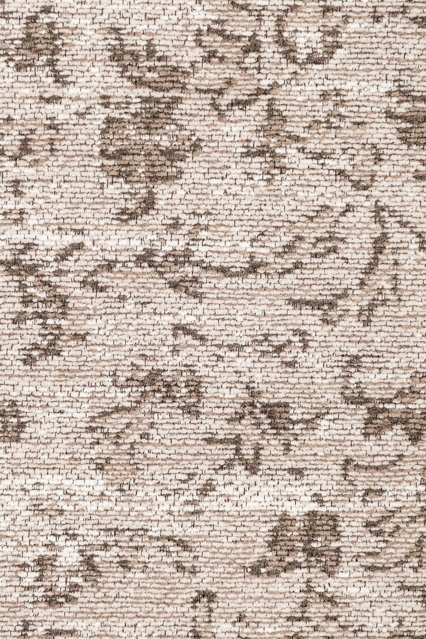 Moselle Beige and Brown Floral Distressed Round Rug