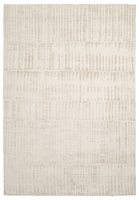 Nahba Ivory And Cream Textured Tribal Rug