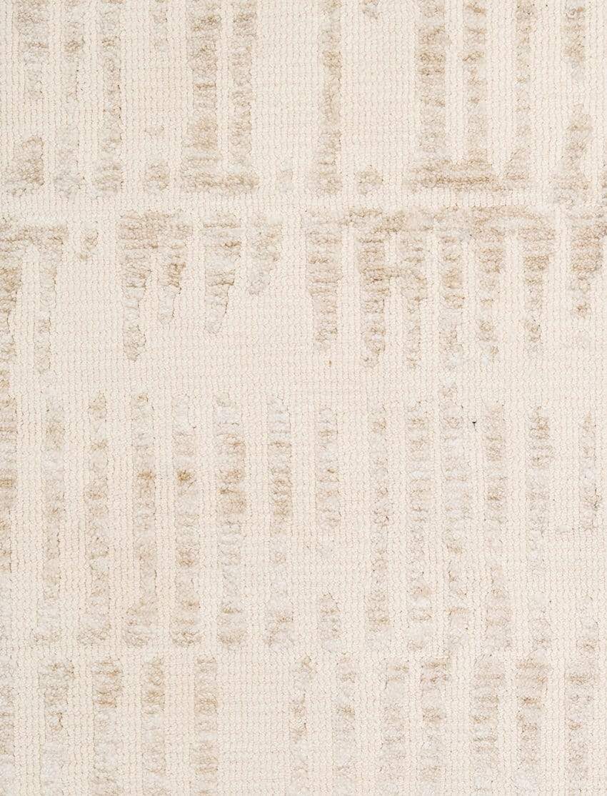 Nahba Ivory And Cream Textured Tribal Rug