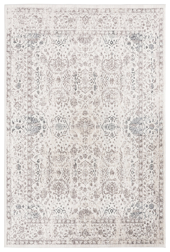Natasha Cream And Silver Grey Traditional Floral Rug