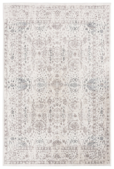 Natasha Cream And Silver Grey Traditional Floral Rug