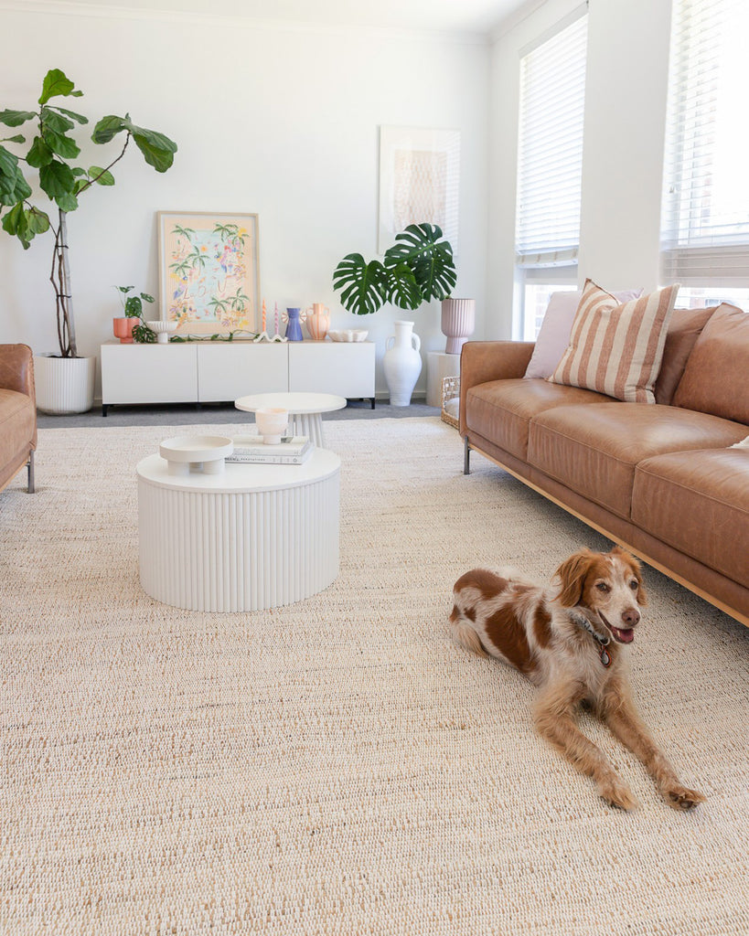 Naveya Natural Flatweave Jute and Cotton Rug