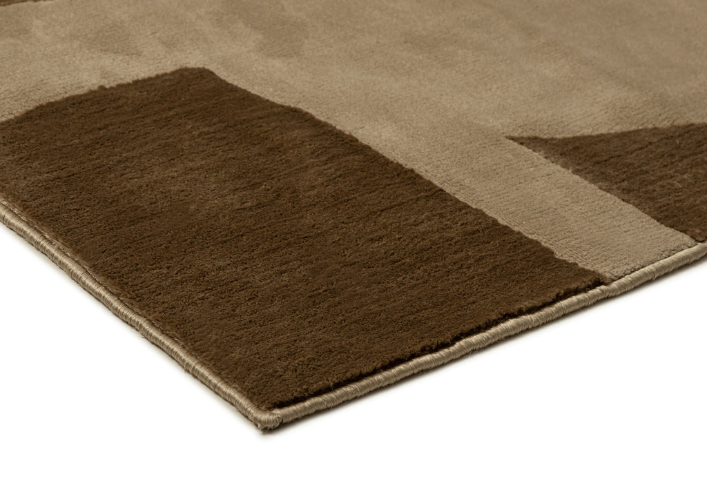 Nezar Brown Geometric Washable Rug