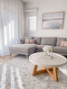 Noor Blue and Ivory Traditional Distressed Rug