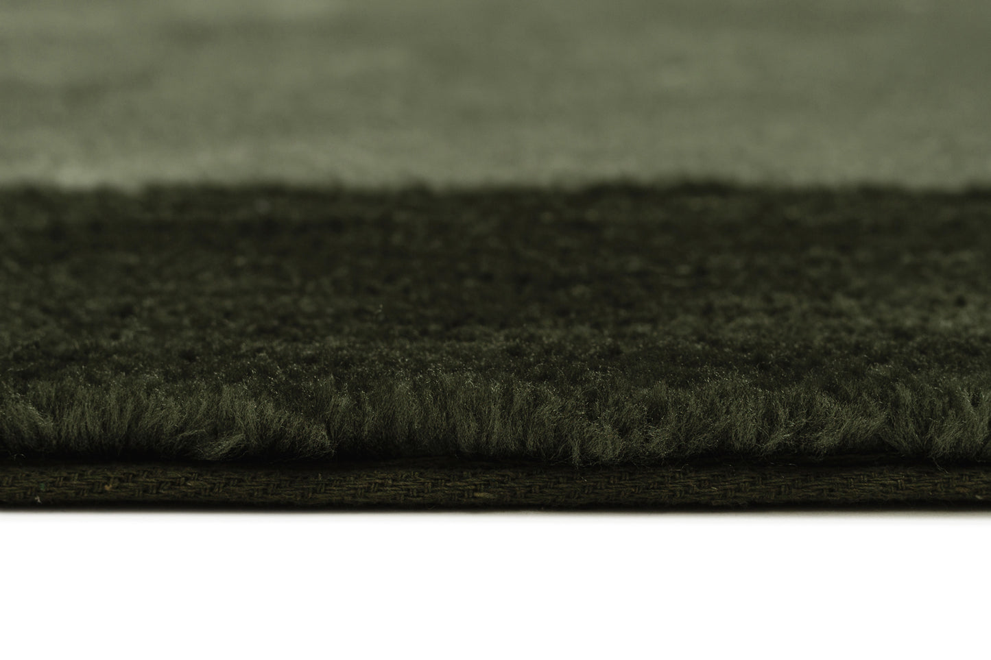 Nuria Dark Green Bordered Shag Rug