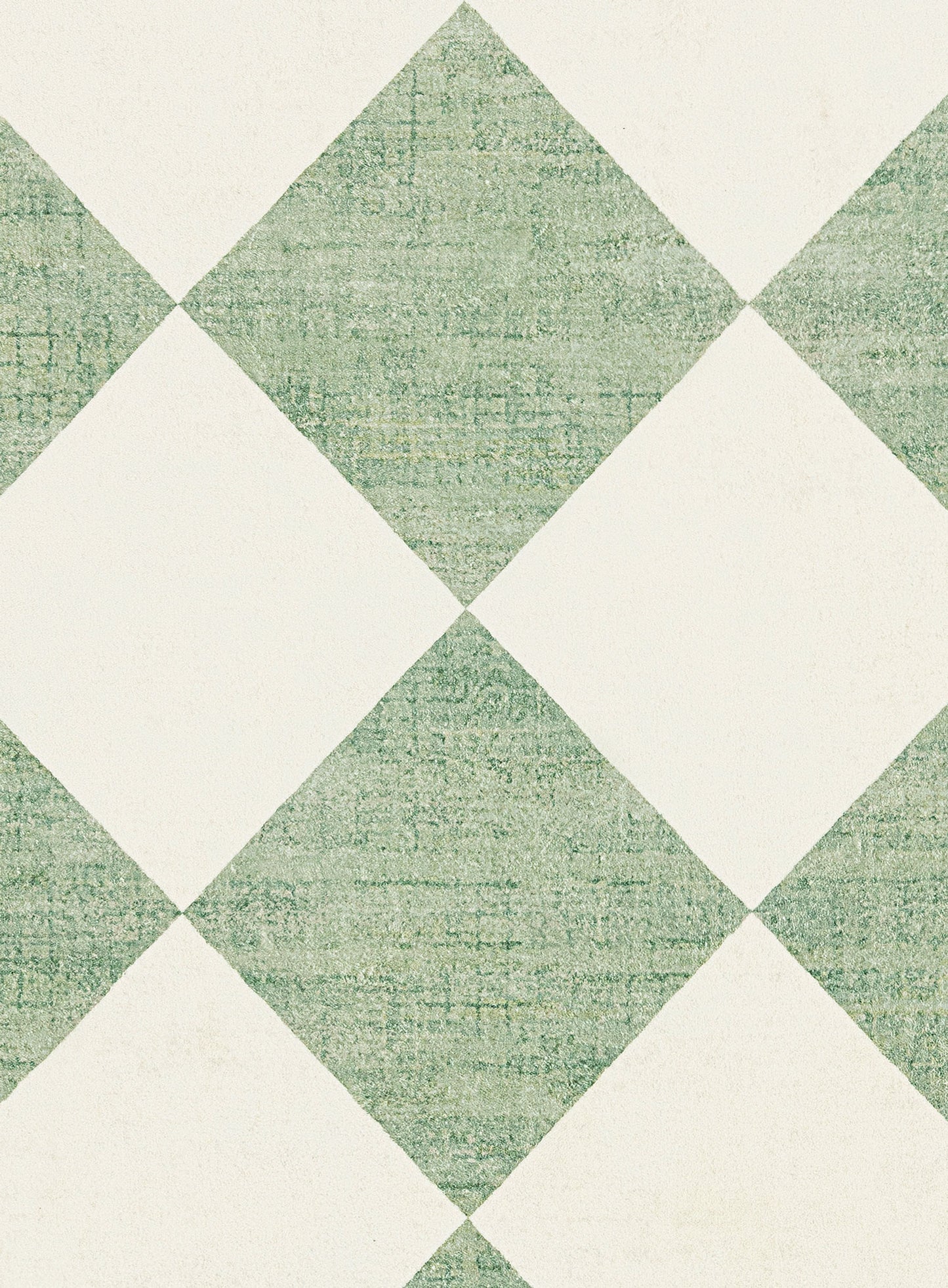 Octavia Green Cream Checkered Washable Rug