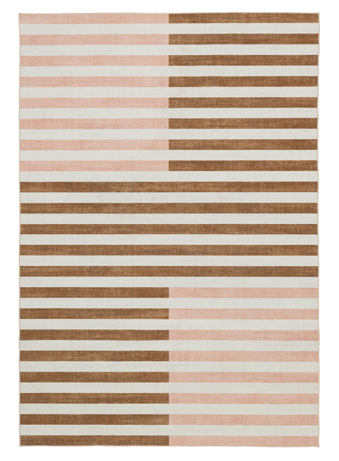 Okino Pink and Brown Washable Rug