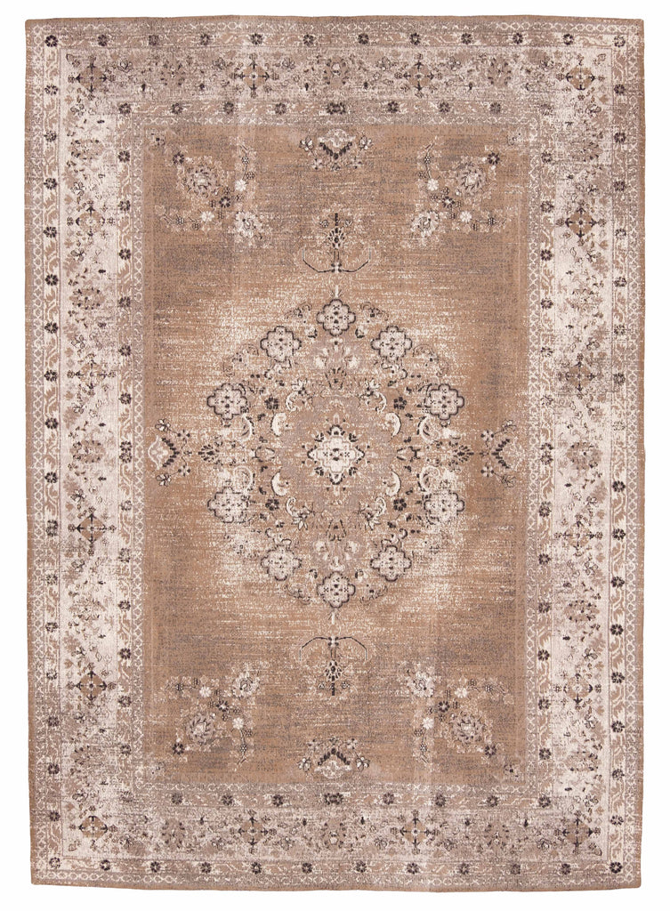 Olive Caramel Brown Traditional Medallion Rug