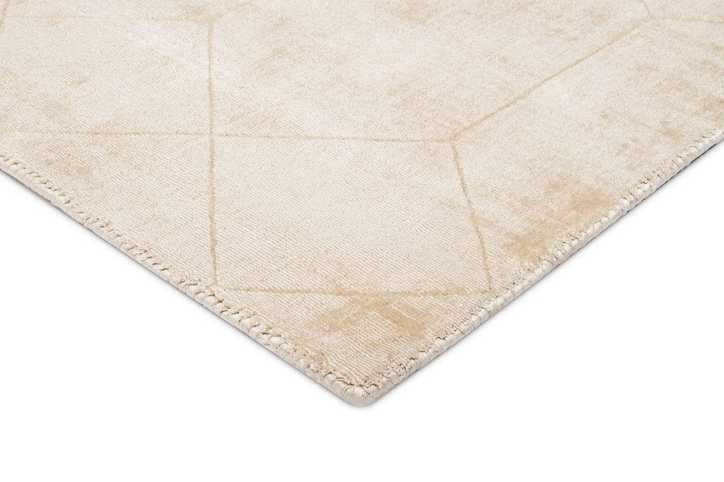 Parker Beige and Ivory Geometric Viscose Rug