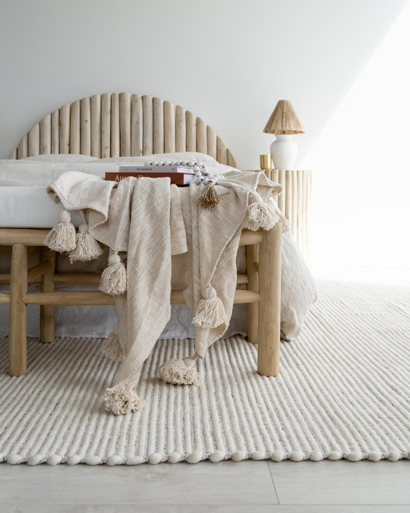 Pella Cream and Grey Textured Flatweave Rug