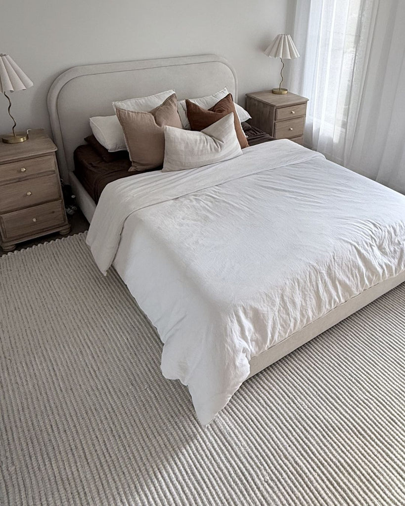 Pella Cream and Grey Textured Flatweave Rug