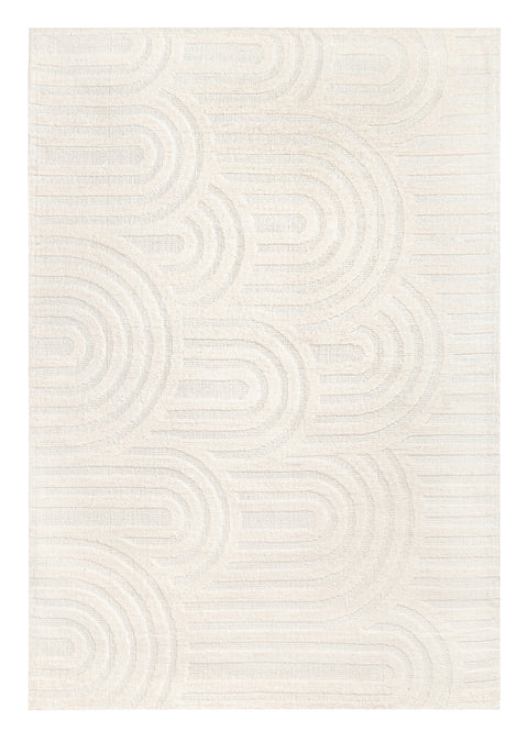 Penelope Ivory Cream Textured Rainbow Rug