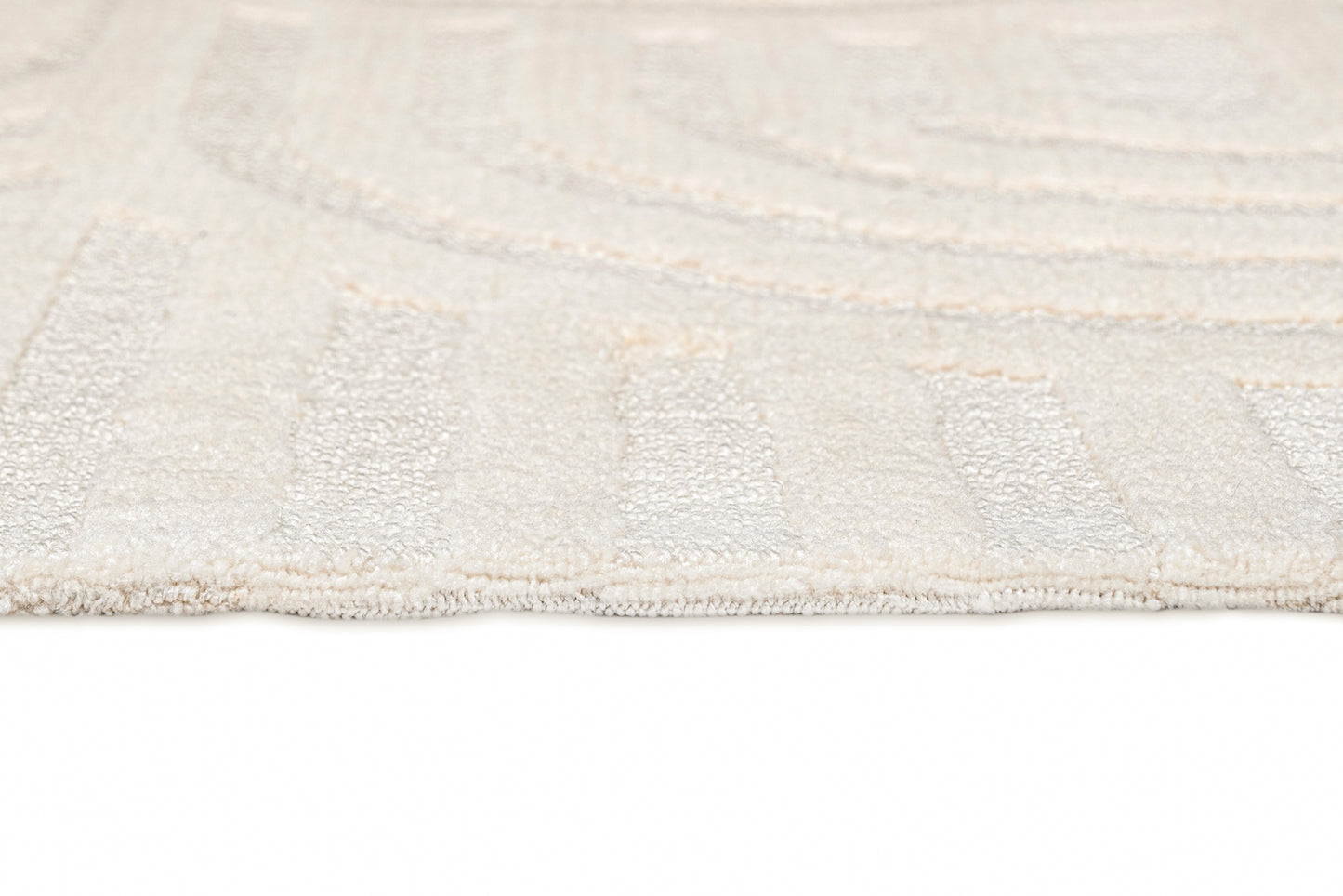 Penelope Ivory Cream Textured Rainbow Rug