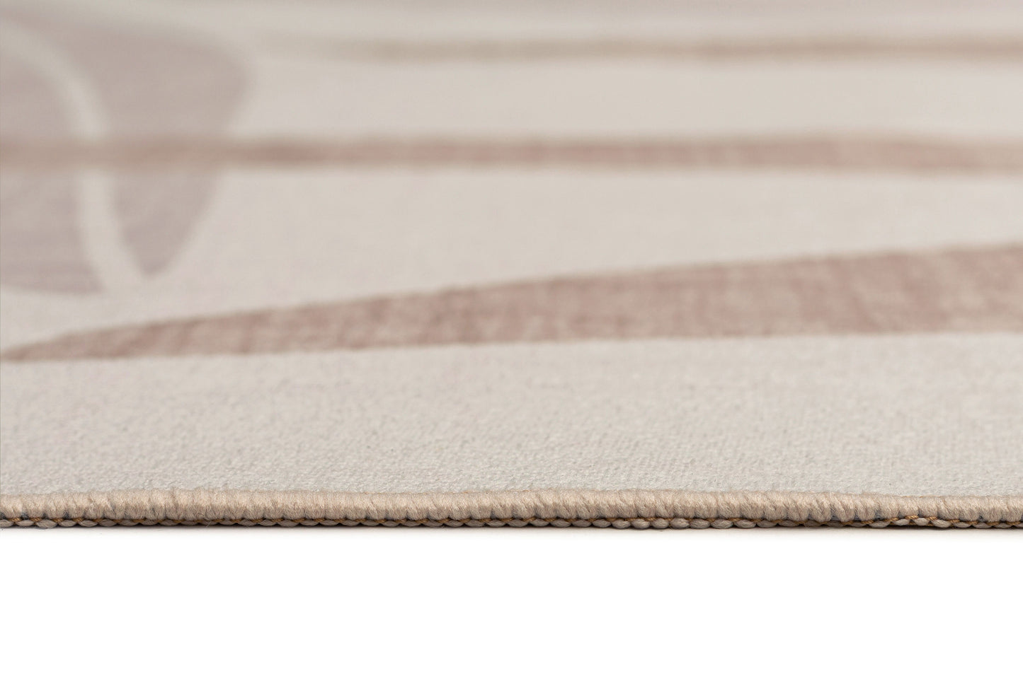Perlha Beige and Grey Botanical Washable Rug