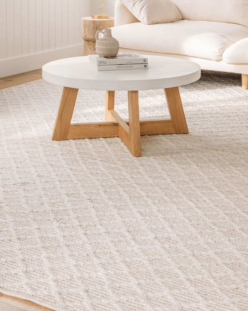 Piper Diamond Bleached Jute Rug