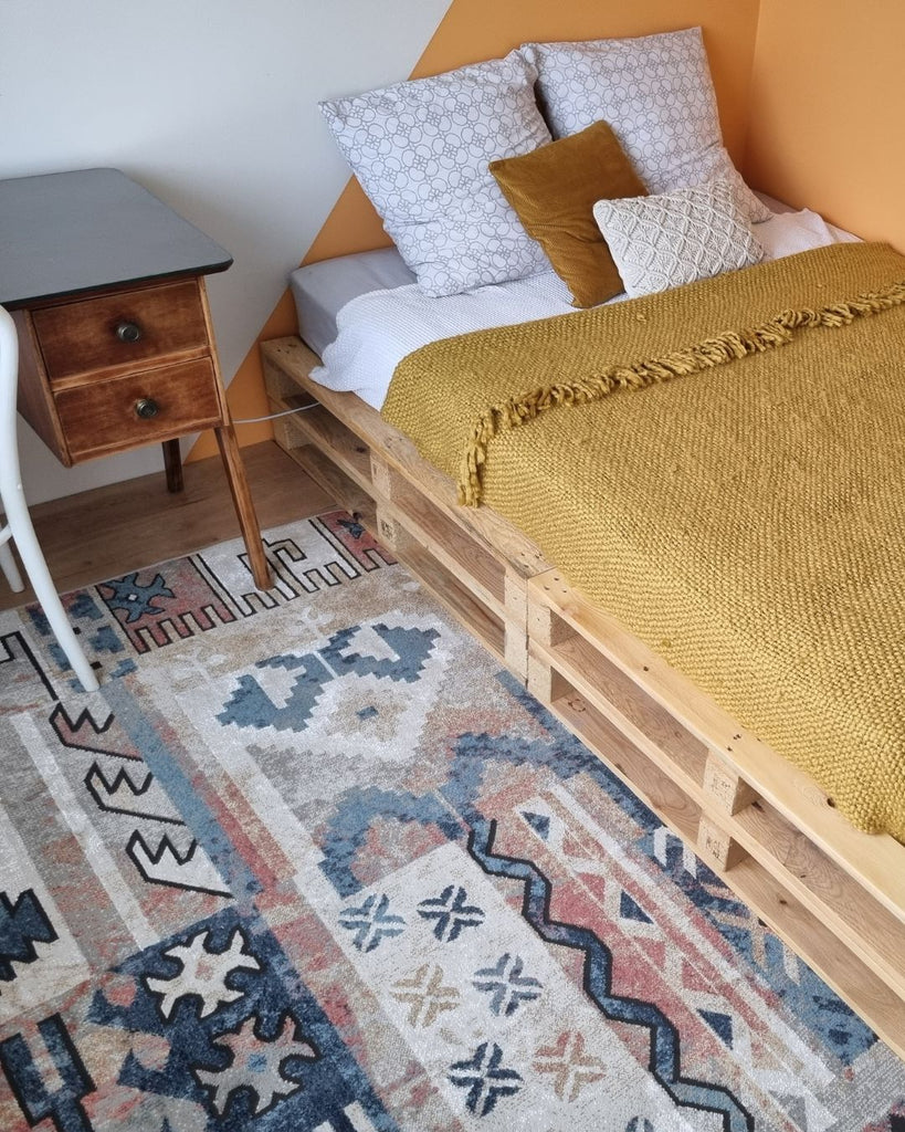 Pippa Orange And Blue Multi Colour Tribal Rug