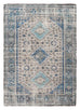 Ranya Blue and Grey Floral Distressed Rug